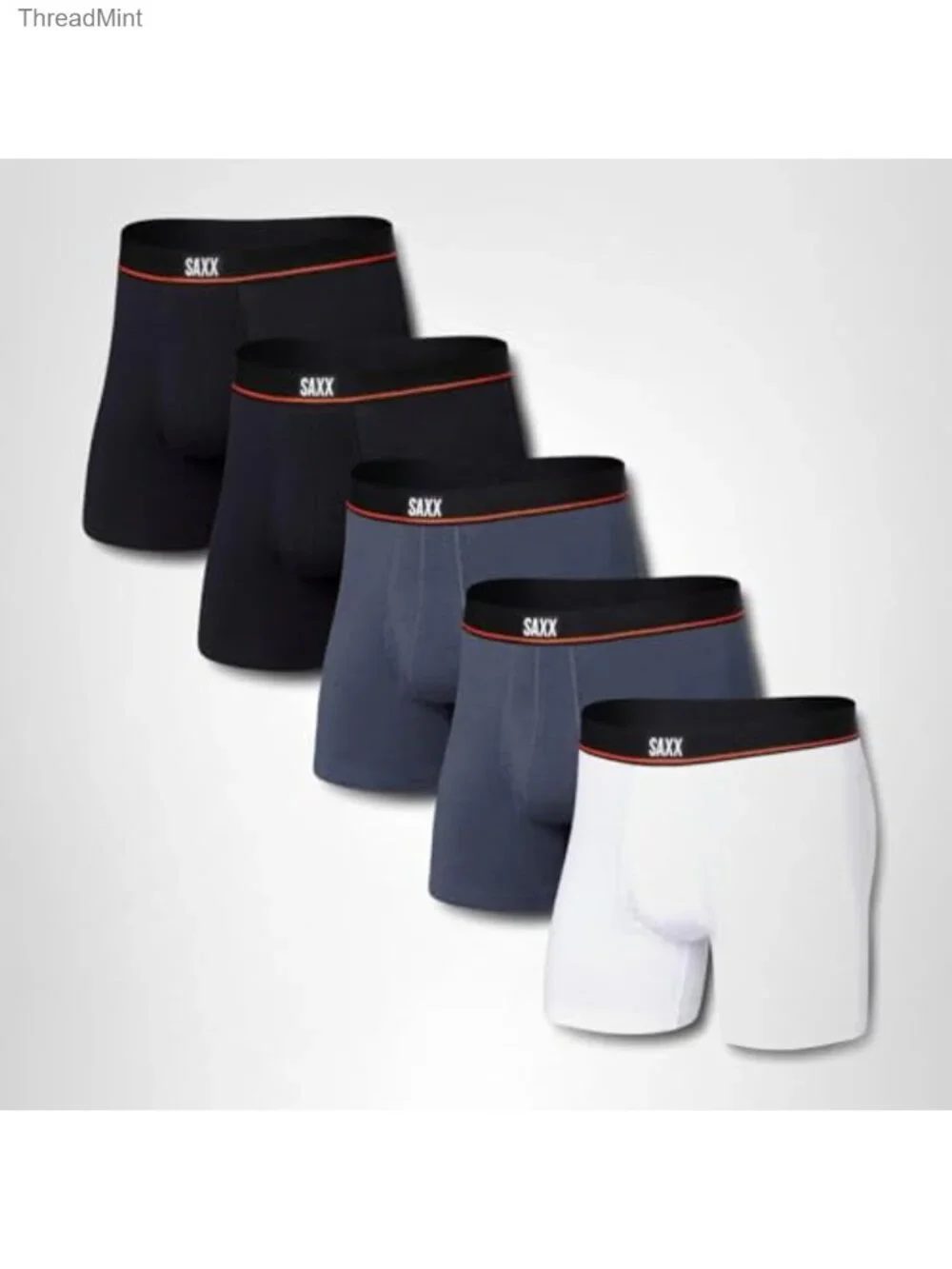 SAXX Men's Non-Stop Stretch Cotton Boxer Brief Fly 5-Pack Large Relaxed